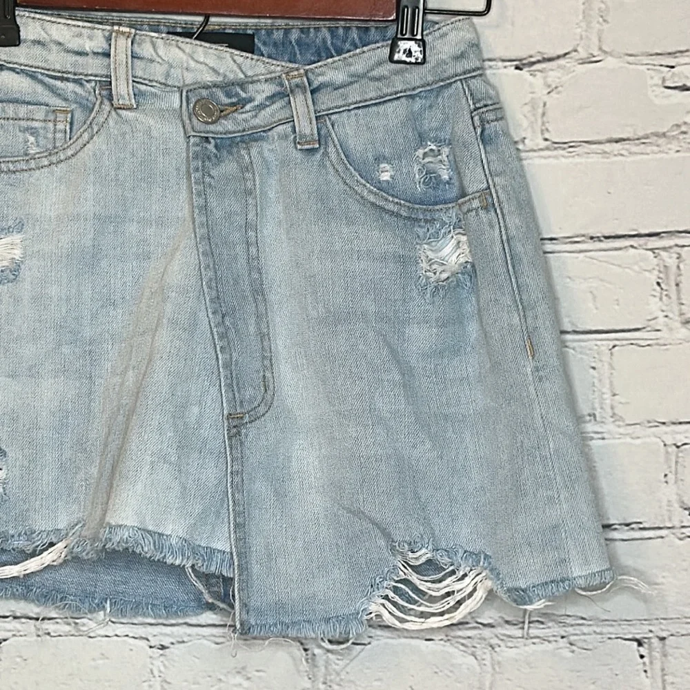 Vervet Distressed High Rise Blue Jean Denim Skirt Size X-Small